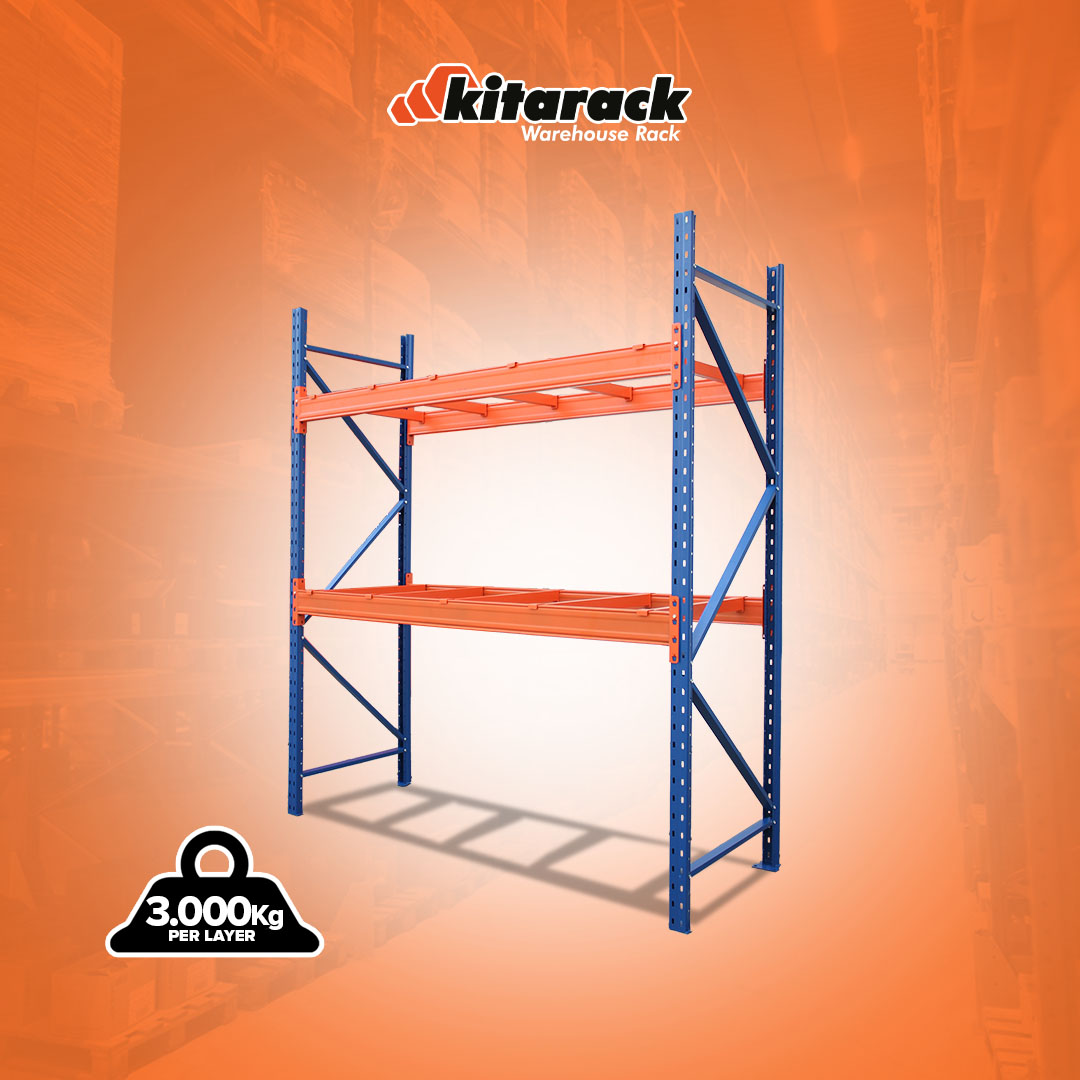 Kitarack Stacking Rack Pallet Rack 2730 3 Deep 2 Layar | Distribusi Cepat