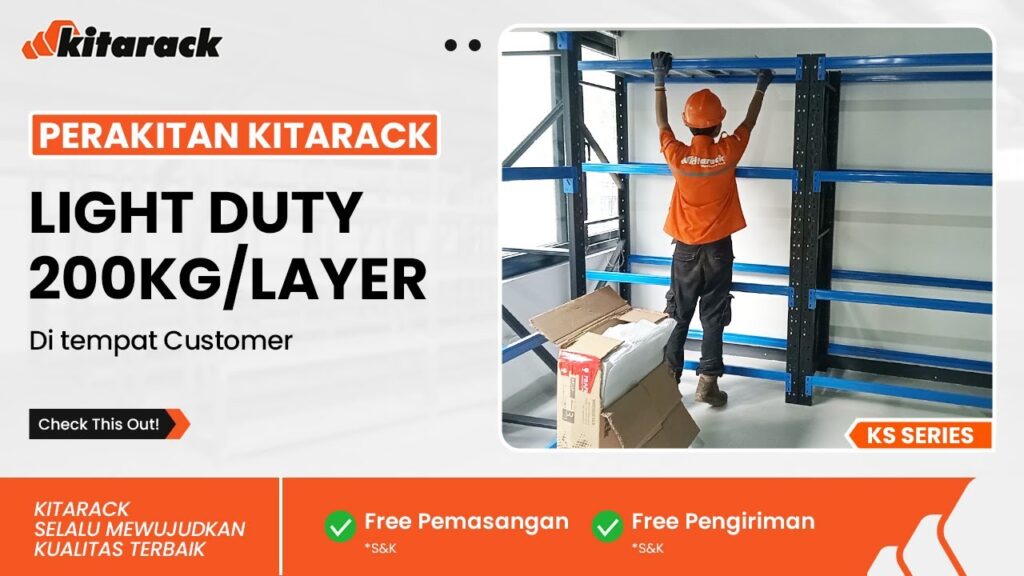 Perakitan Rak Light Duty 200kg perlayer | KS Series langsung di lokasi customer! 
