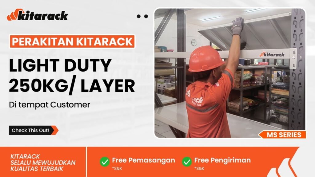 Perakitan Rak Light Duty 250kg/layer langsung di lokasi customer! 