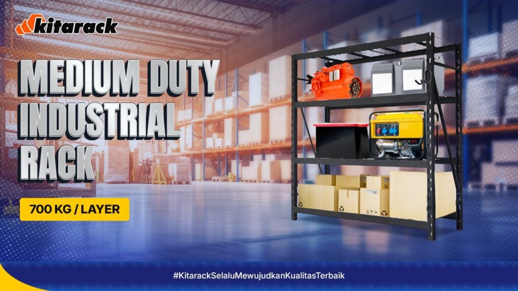 RAK INDUSTRIAL 700KG ANTI KARAT, ESTETIK & TANGGUH DI GUDANG BISNIS!🏠🏗️ 