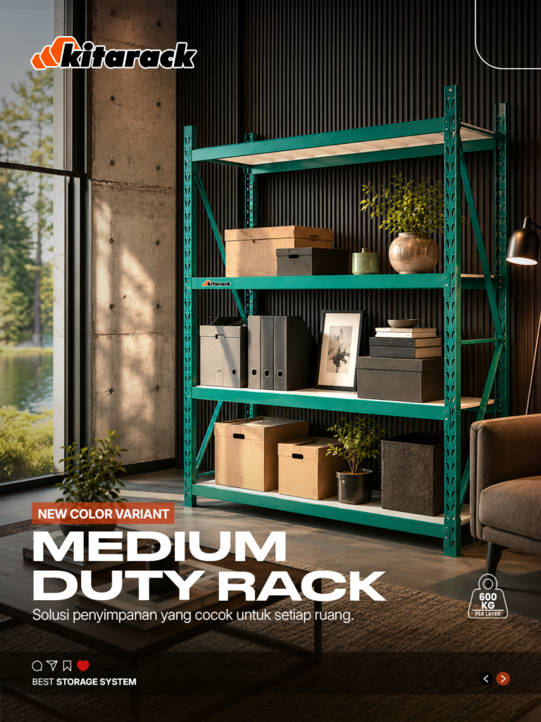 Rak Medium Duty 600 Kg Kitarack Kini Hadir dengan Pilihan Warna yang Lebih Beragam 